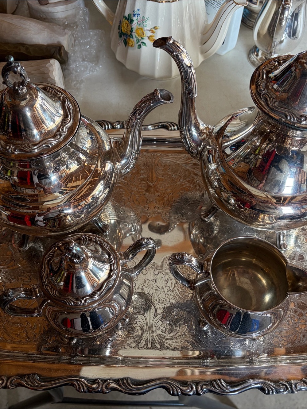 Silver Tea Set - Elegant Silver Finish Tea & Coffee Accessories